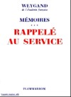 Rappelé au service - Weygand